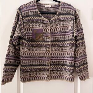 Vintage ALPS Fair-Isle Cardigan, Size Small